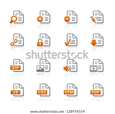 Documents Icons - 1 // Graphite Series