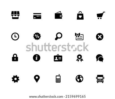 Online Store Icon Set - 32px Solid