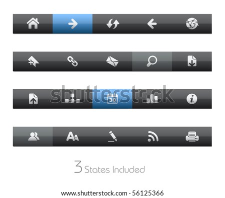 Web Navigation // Blackbar Series +++ It includes 3 buttons states in different layers. +++