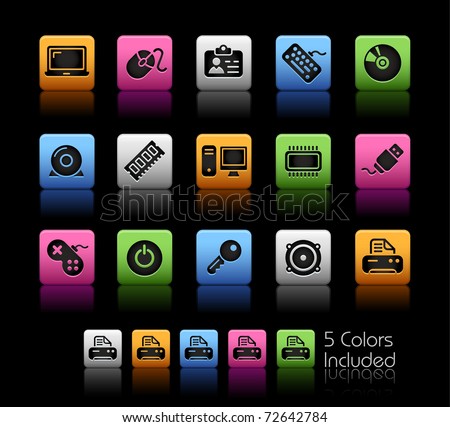 Computer & Devices // Color Box -------It includes 5 color versions for each icon in different layers ---------
