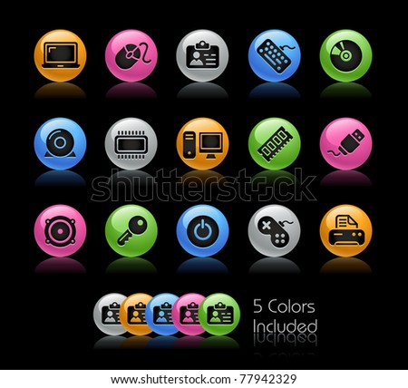 Computer & Devices Icons// Gelcolor Series -------It includes 5 color versions for each icon in different layers ---------