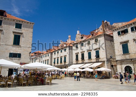 The Luza is the main city square in the Croat city of Dubrovnik. Editorial use only.