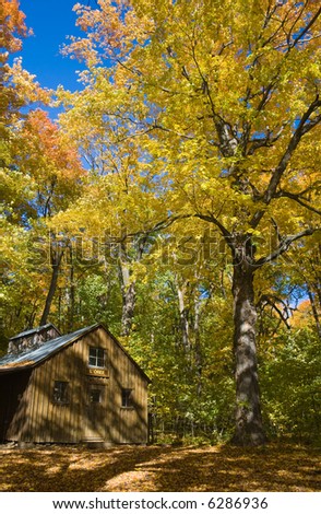 A wood cabin inside Oka National Park