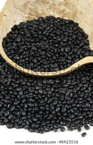 Black adzuki bean on white background