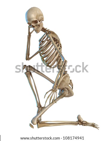 Skeleton Kneeling Stock Photo 108174941 : Shutterstock