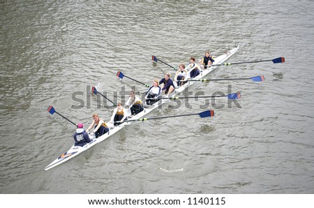 Rowing boat race at river Thames, London