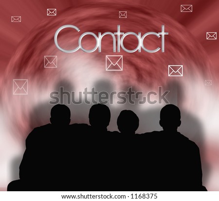 Conceptual illustration of a group of people staying in close contact with each other