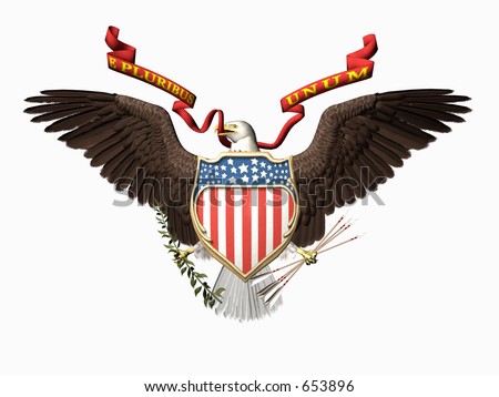 Accipitridae, The American Bald Eagle, United States Seal. 3d Render ...