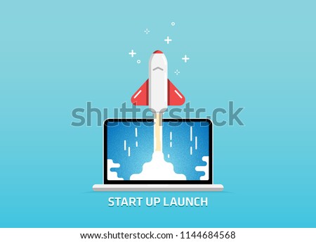 Website Launch Start Up Project Goes Live Alfa Beta Version Splash Screen Illustration Vector Art Design Background