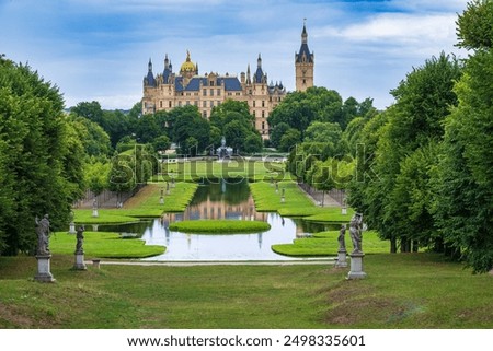 Similar – Image, Stock Photo Schwerin lake with castle on a summer day.