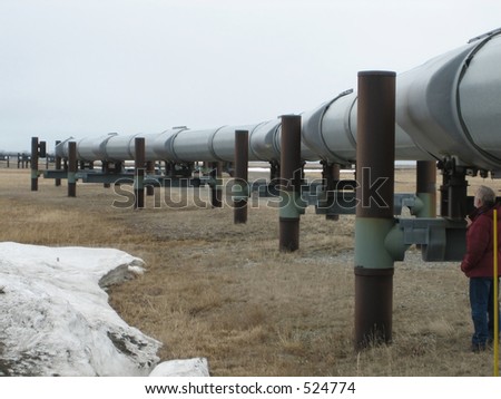 Oil pipeline - compared to human height