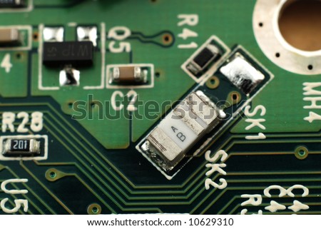 Pictures of boards with several electronic components and connectors