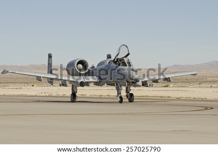 Las Vegas, NV, USA - November 9, 2014: Fairchild Republic A-10 Thunderbolt II Nellis Air Force Base, Aviation Nation 2014 airshow