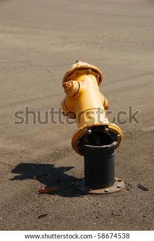 Fire hydrant that was hit by a car in a open lot in Roseburg Oregon - No water leaked due to dry hydrant design