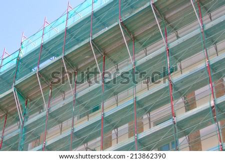 Temporary scaffold for construction works in building site
