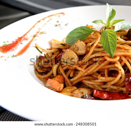 Spicy Spaghetti with Salmon