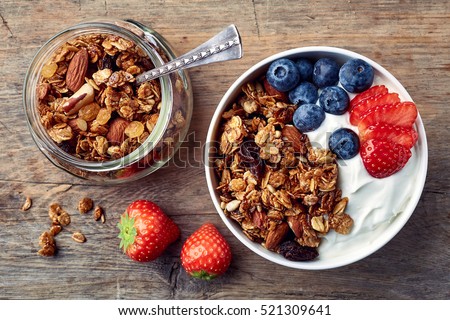 Image, Stock Photo Yogurt bowl with homemade granola
