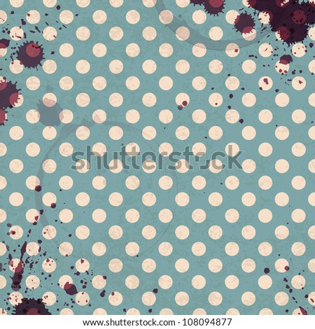 Wine rings on vintage tableclotch. Abstract restaurant background. Raster version