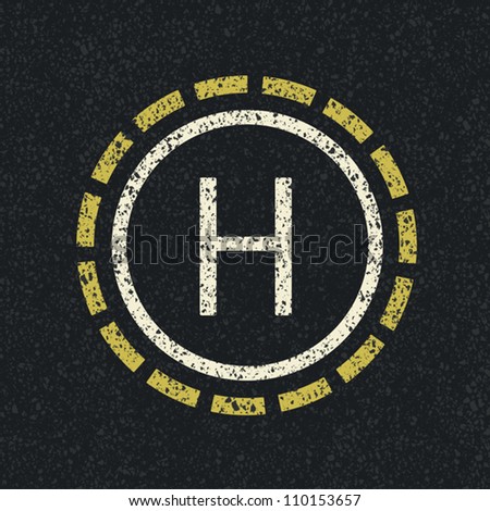 Helicopter landing pad, vector, EPS8