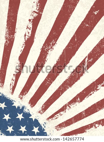 Grunge American Flag background. Raster version, vector file available in portfolio.