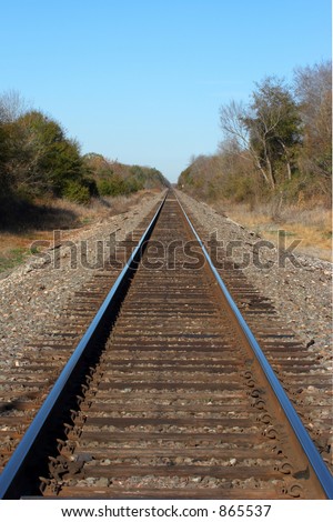 Train tracks going off in the distance