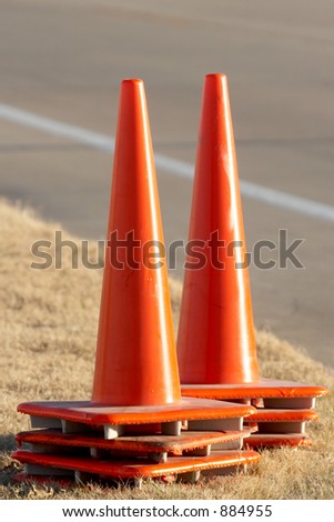 Set of orange cones