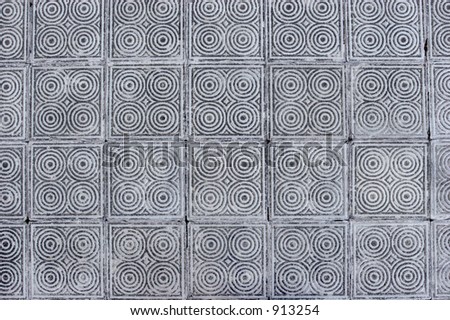 Pattern made by concrete tiles