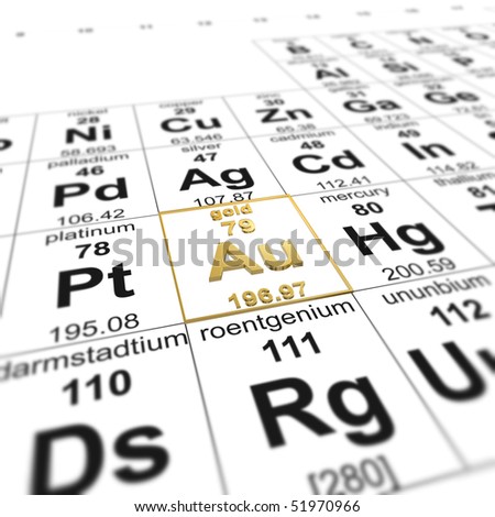 Periodic Table Of Elements, Focused On Gold Stock Photo 51970966 ...