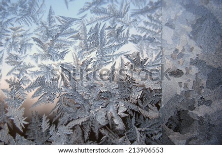 This is frosty pattern on glass winter window