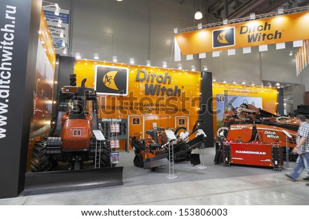 MOSCOW-JUNE 5:The stand Ditch Witch the U.S. company producing earth moving equipment at the International Exhibition of Construction Equipment and Technologies on June 5, 2013 in Moscow