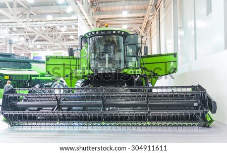 MOSCOW- OCTOBER 11, 2012: Agricultural machines of the German company DEUTZ FAHR at the International Trade Fair AGROSALON