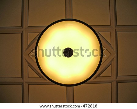 Abstract ceiling  and light. Modern Art Deco ceiling design.