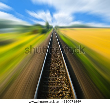 Railway track blurred