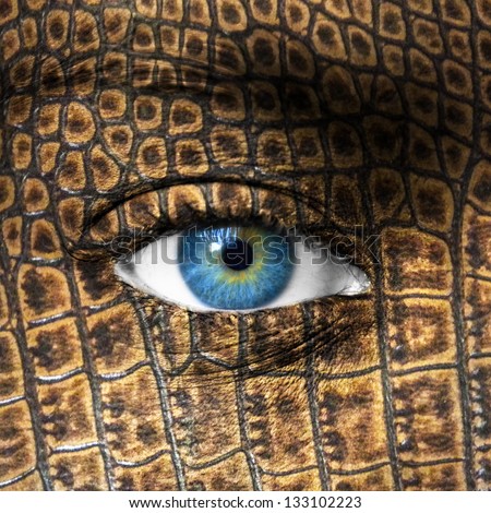 Human eye with lizard skin texture - Mutation concept