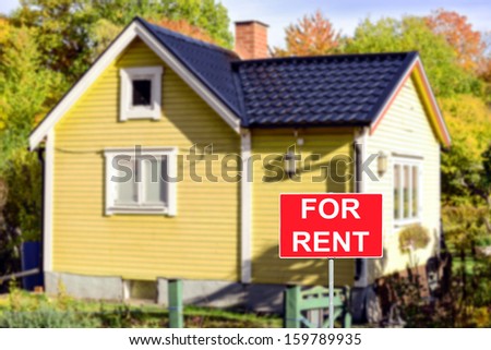 Real estate concept - House RENT or LEASE