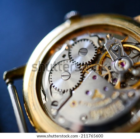 Extreme macro shot of watch mechanism
