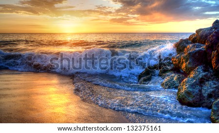 Western Australian coastline sunset