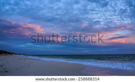 Australian sunset coastline