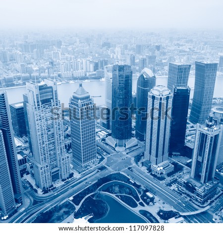 shanghai lujiazui finance and trade zone skyline