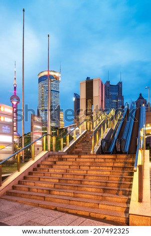 way to modern city in shanghai