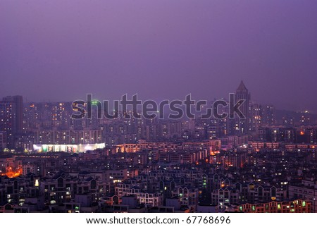 A night view of the city of Shenzhen in southern China