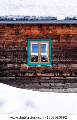 Similar – Image, Stock Photo Facade of an old historic brick building with destroyed windows and green vegetation