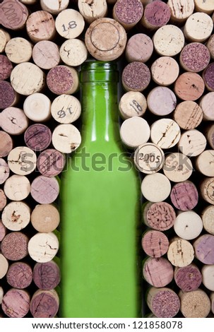 Bottle in the middle of the corks