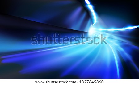 City street at night. Spotlights on a dark background. Abstract blue background. Show on stage. Vector illustration.