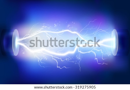 Discharge of electricity. Vector illustration.