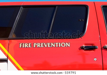 Fire department vehicle used for fire prevention education.