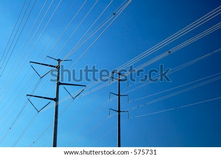 Power transmission lines in an electrical grid.