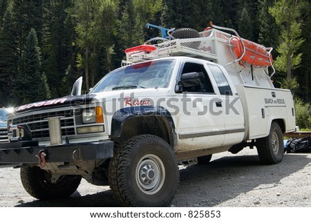 A search and rescue vehicle on duty in the Rocky  Mountains of Colorado.