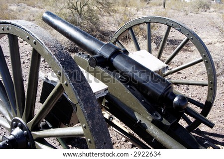 cannon on display at a civil war reenactment at Picacho Peak State Park, Arizona