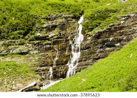 Waterfalls along the Going to the Sun Road in Glacier National Park